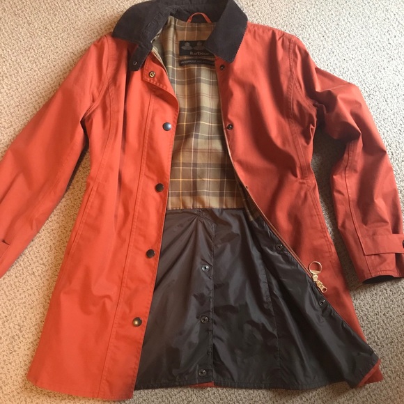 Barbour Jackets & Blazers - Barbour VTG wax waterproof orange Newmarket Jacket